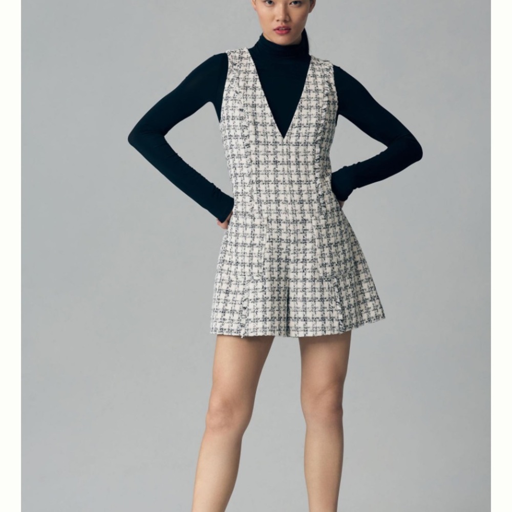 Like-new Mare Mare Sleeveless Tweed Romper from Anthropologie Small